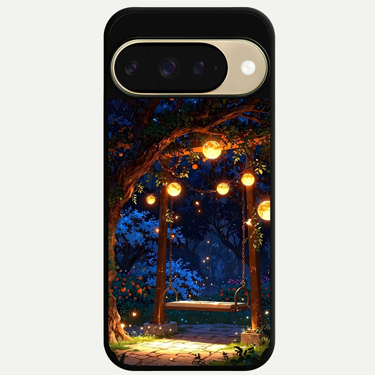  Twilight Garden Swing Glass Case For Google Pixel 9 back cover – full design glossy printed glass finish