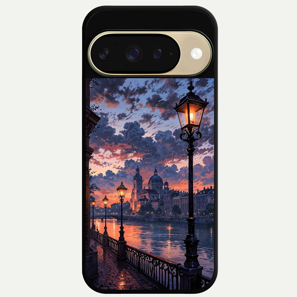  Twilight River Lights Glass Case For Google Pixel 9 back cover – full design glossy printed glass finish