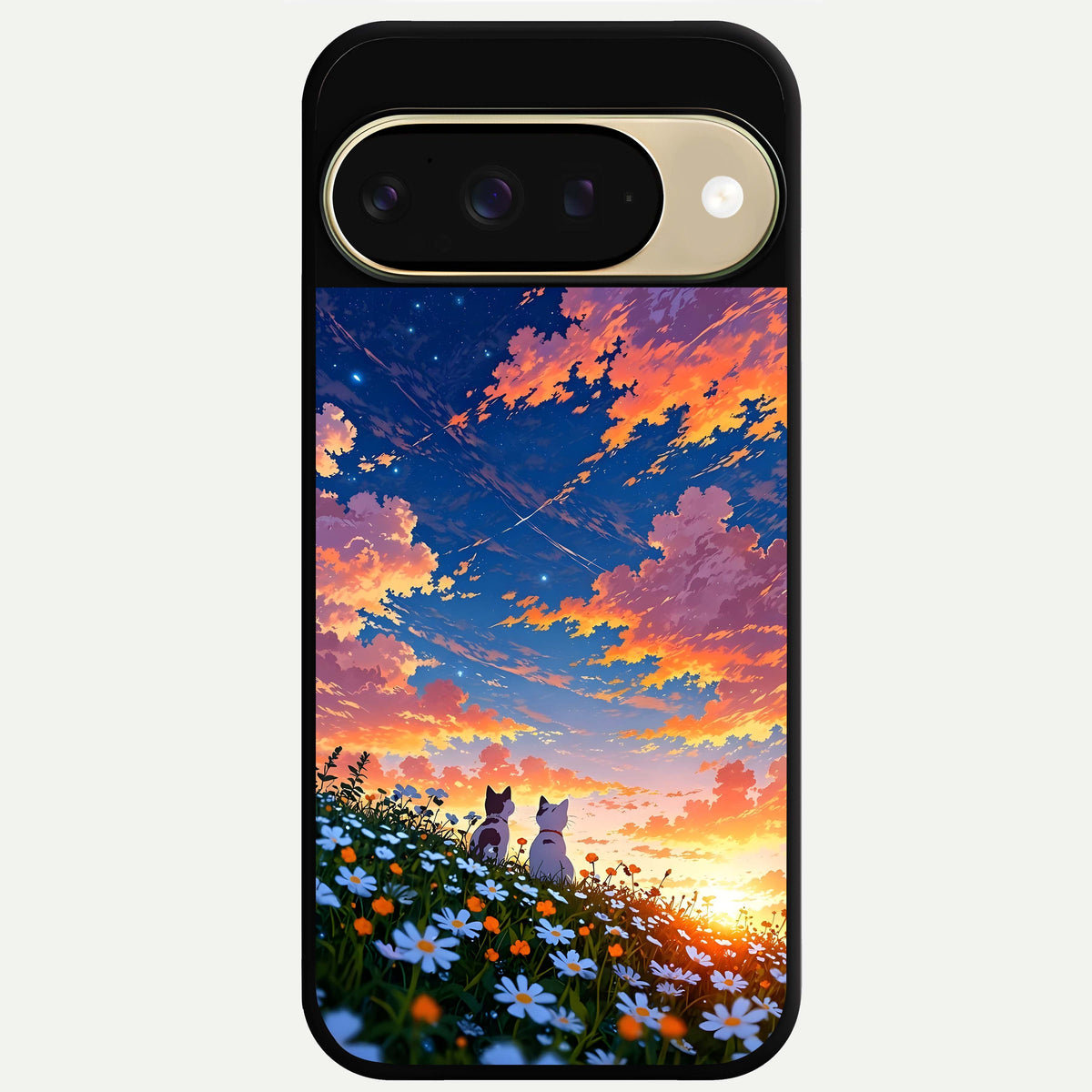  Two Cats Friends Glass Case For Google Pixel 9 back cover – full design glossy printed glass finish