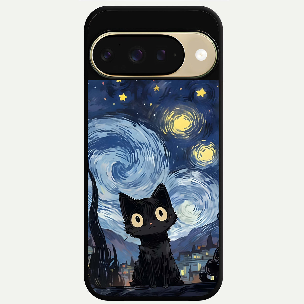  Van Gogh Cat Glass Case For Google Pixel 9 back cover – full design glossy printed glass finish