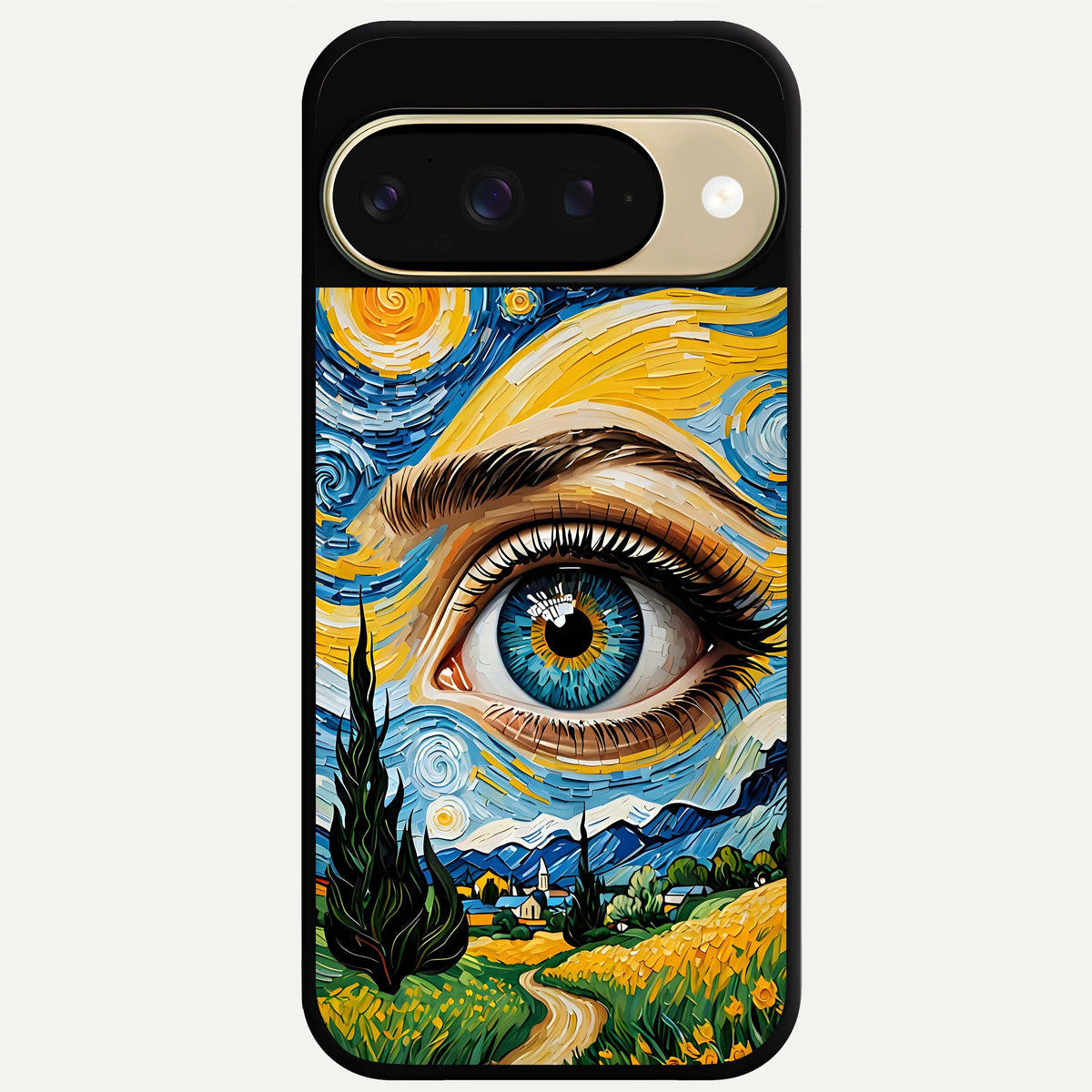  Van Gogh Eye Glass Case For Google Pixel 9 back cover – full design glossy printed glass finish