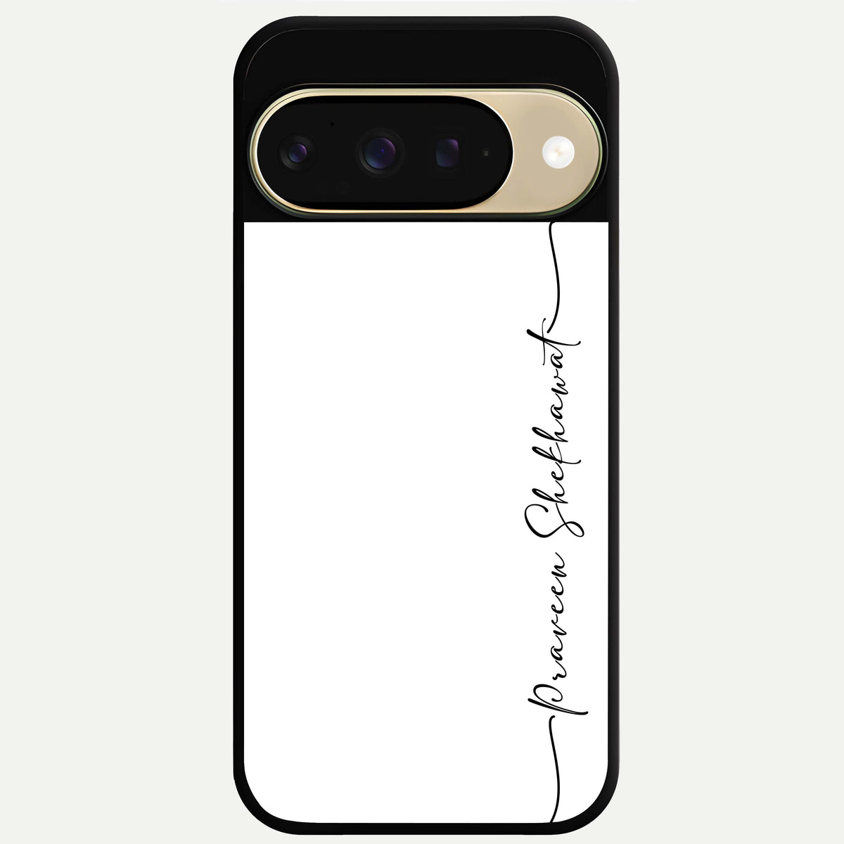  White Tune Custom Name Glass Case For Google Pixel 9 back cover – personalized glossy printed glass finish