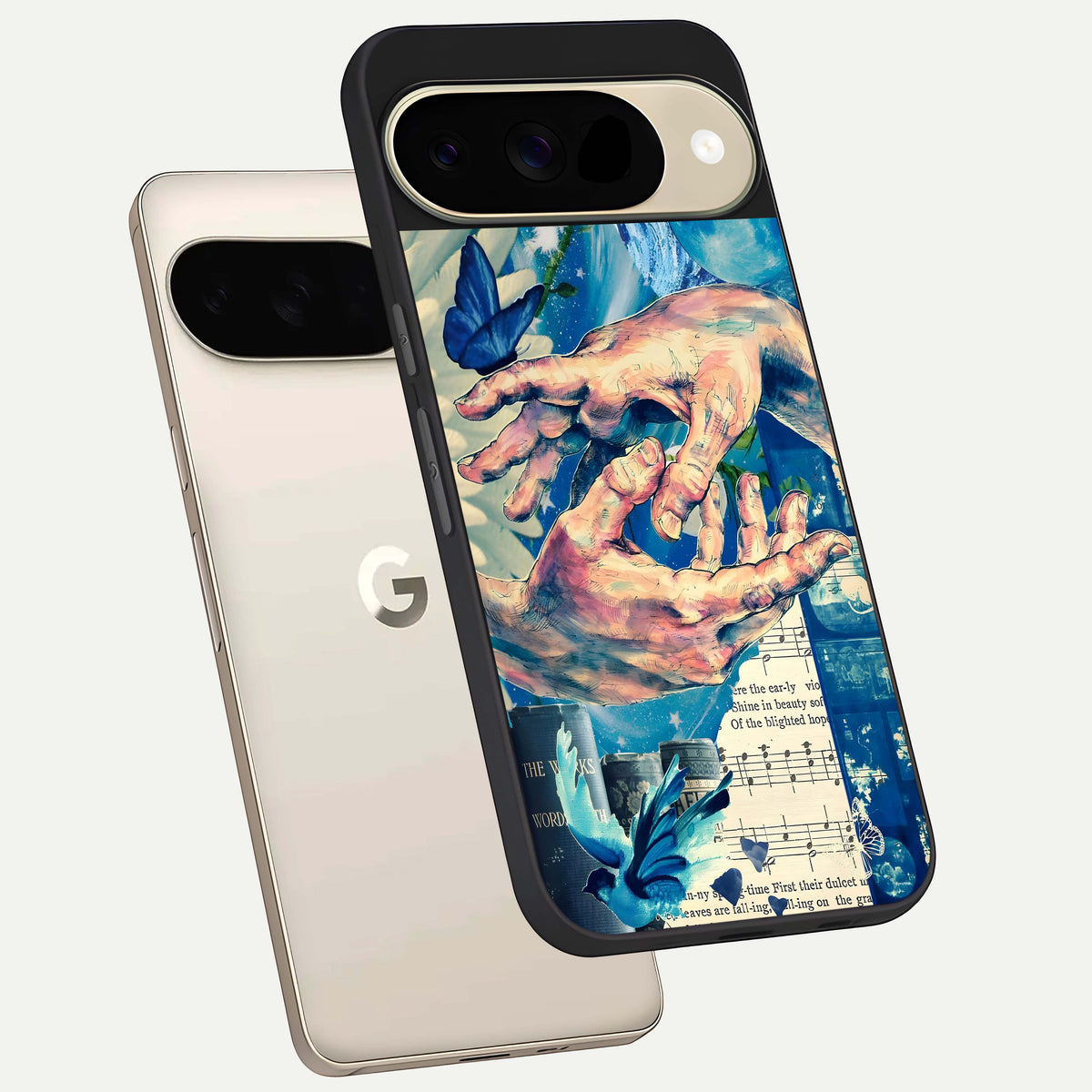  Aesthetic Divider phone case For Google Pixel 9 showing premium glass back cover with detailed artwork