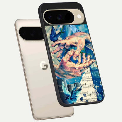  Aesthetic Divider phone case For Google Pixel 9 showing premium glass back cover with detailed artwork