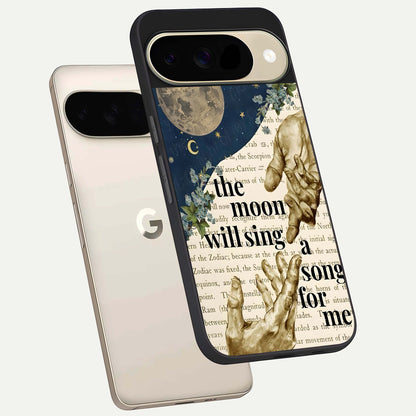  Aesthetic Divine phone case For Google Pixel 9 showing premium glass back cover with detailed artwork
