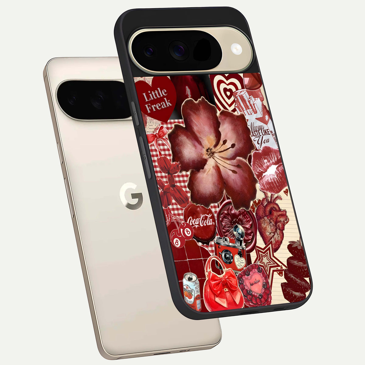  Aesthetic Little Freak phone case For Google Pixel 9 showing premium glass back cover with detailed artwork