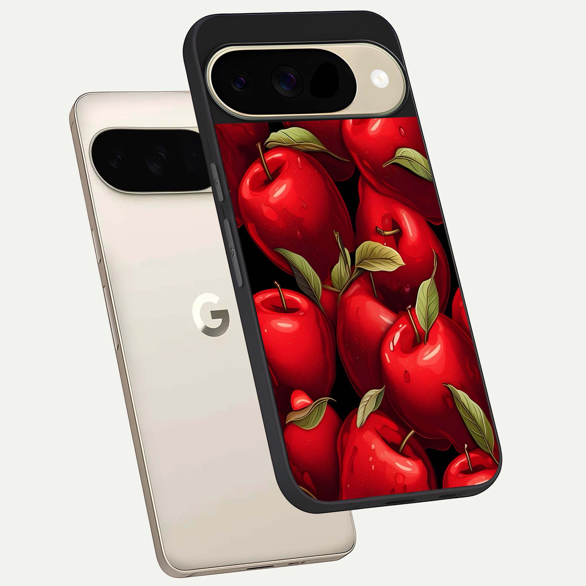  Apple Pattern phone case For Google Pixel 9 showing premium glass back cover with detailed artwork