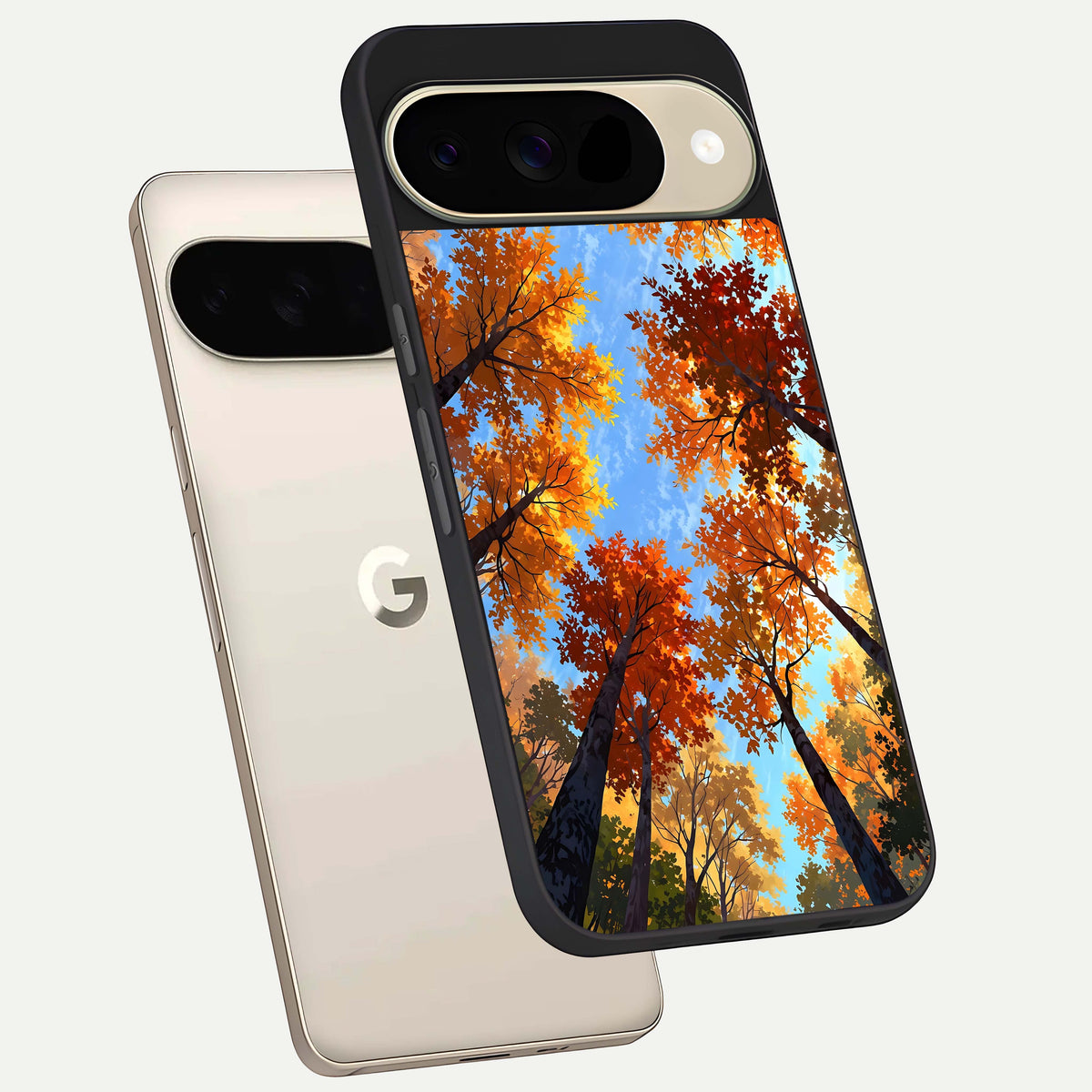  Autumn Sky Rise phone case For Google Pixel 9 showing premium glass back cover with detailed artwork