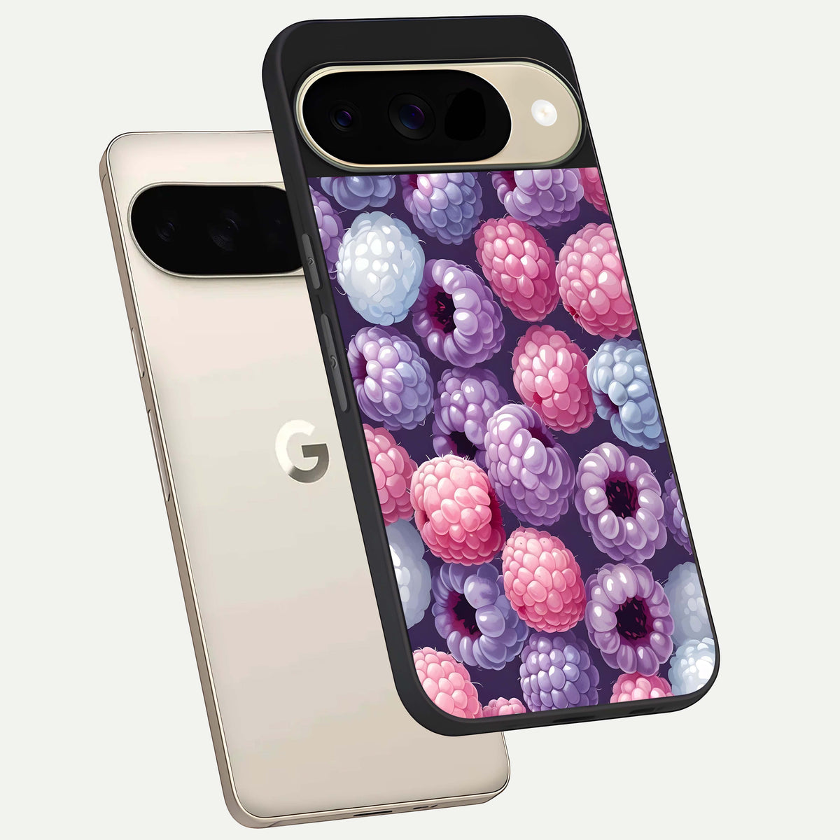  Berry Candy Pop phone case For Google Pixel 9 showing premium glass back cover with detailed artwork