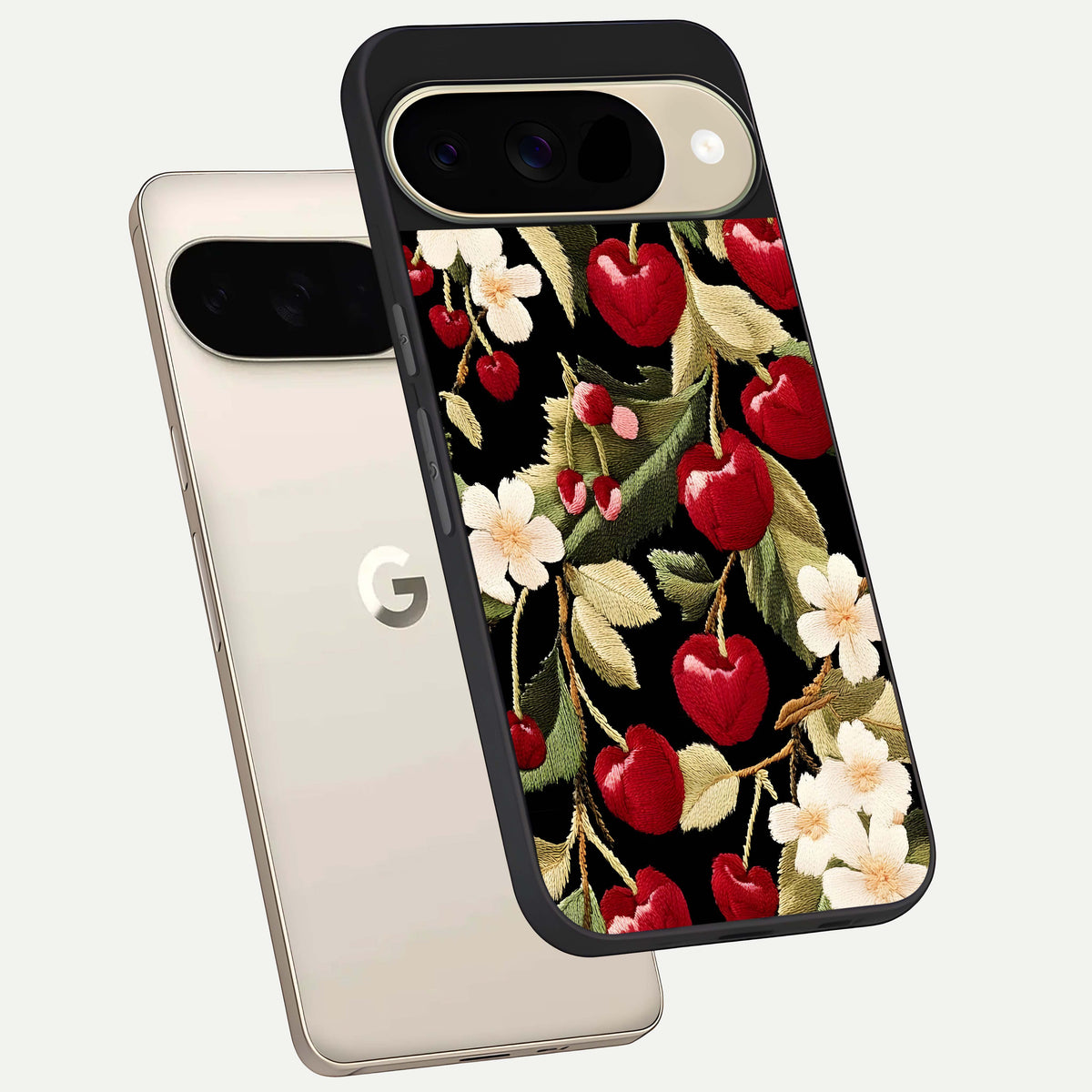  Blooming Spendor Bird phone case For Google Pixel 9 showing premium glass back cover with detailed artwork