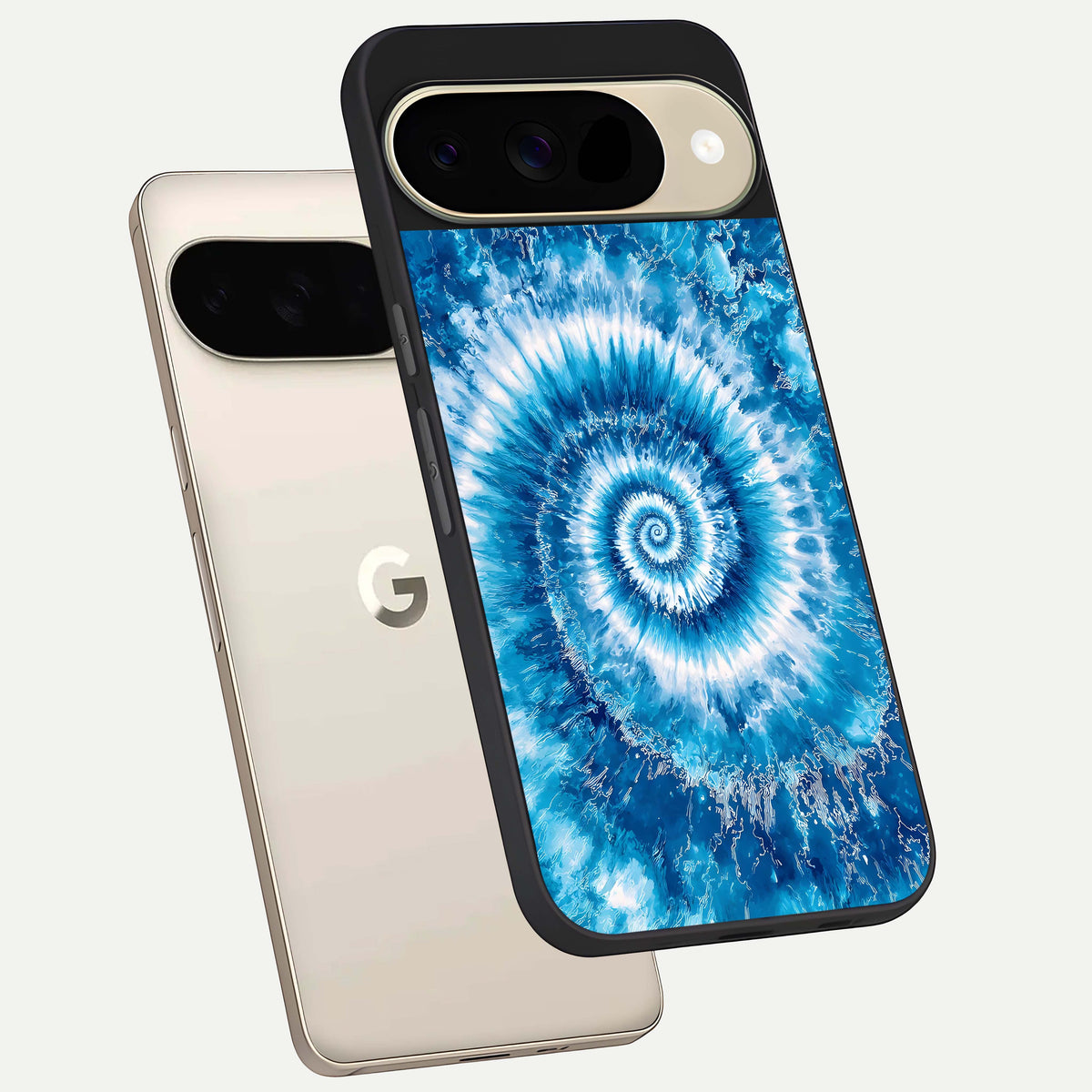  Blue Galaxy Wave phone case For Google Pixel 9 showing premium glass back cover with detailed artwork