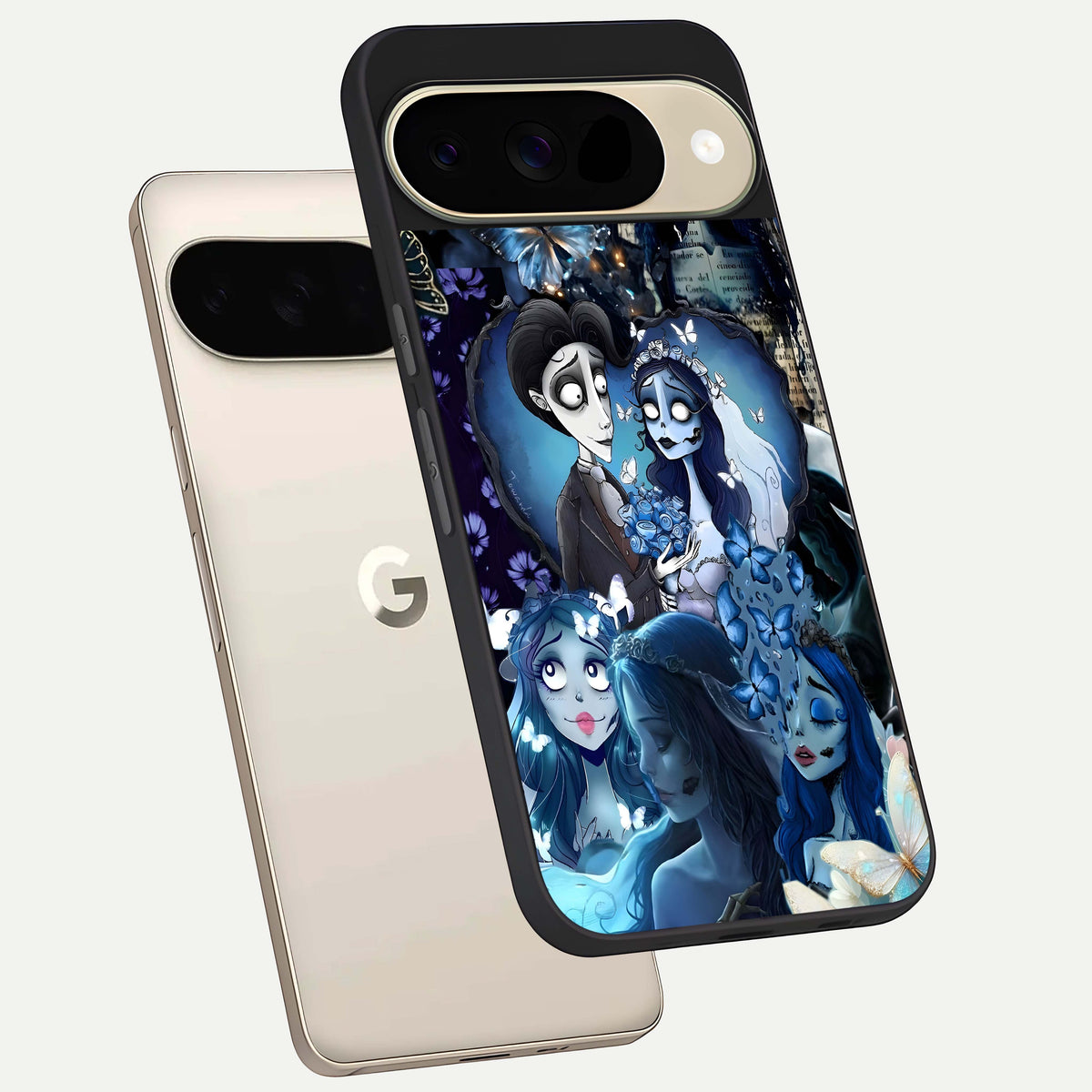  Butterfly Ghost Soul phone case For Google Pixel 9 showing premium glass back cover with detailed artwork