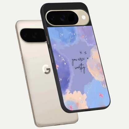  Celestial Cloud Magic phone case For Google Pixel 9 showing premium glass back cover with detailed artwork
