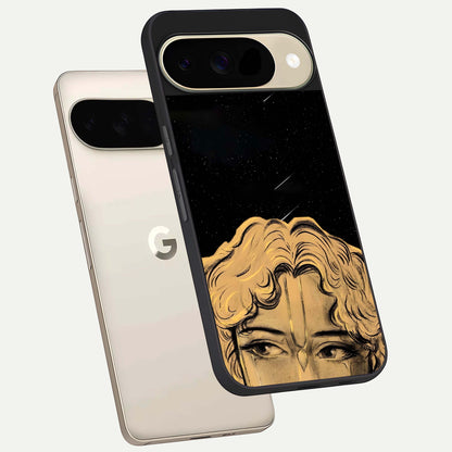  Celestial Gods Plan phone case For Google Pixel 9 showing premium glass back cover with detailed artwork
