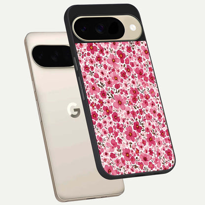  Cherry Blossom Charm phone case For Google Pixel 9 showing premium glass back cover with detailed artwork