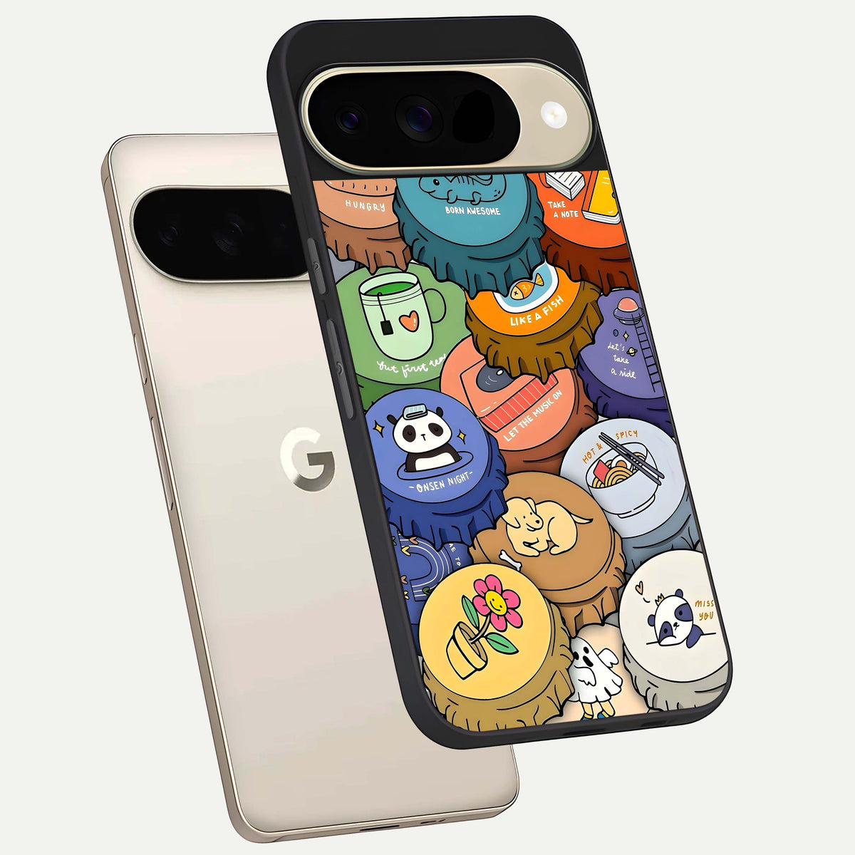  Coins Patterns phone case For Google Pixel 9 showing premium glass back cover with detailed artwork
