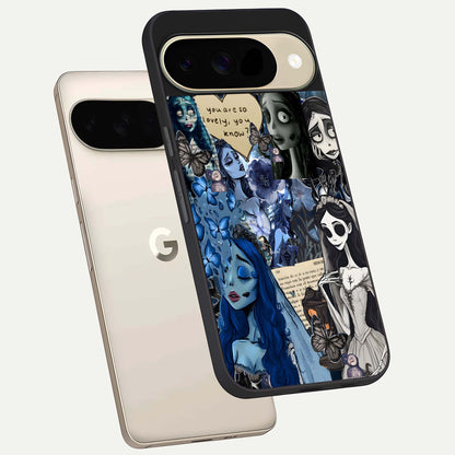  Corpse Bride Posters phone case For Google Pixel 9 showing premium glass back cover with detailed artwork