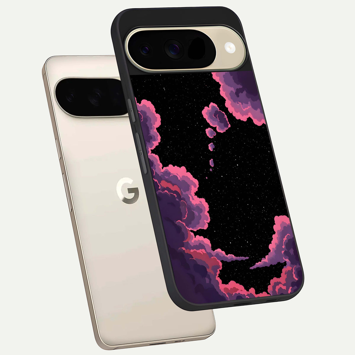  Cosmic Cloud Journey phone case For Google Pixel 9 showing premium glass back cover with detailed artwork