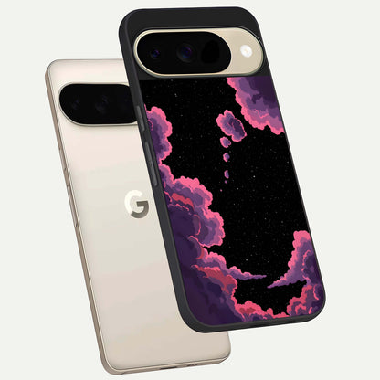  Cosmic Cloud Journey phone case For Google Pixel 9 showing premium glass back cover with detailed artwork