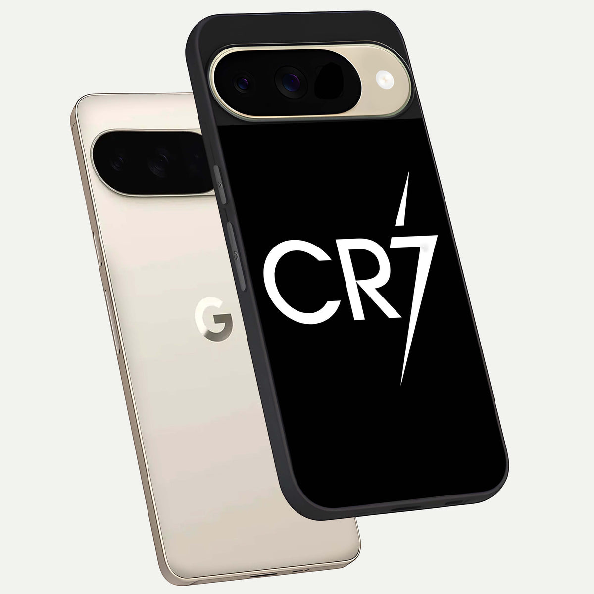  CR7 Elite Strike phone case For Google Pixel 9 showing premium glass back cover with detailed artwork