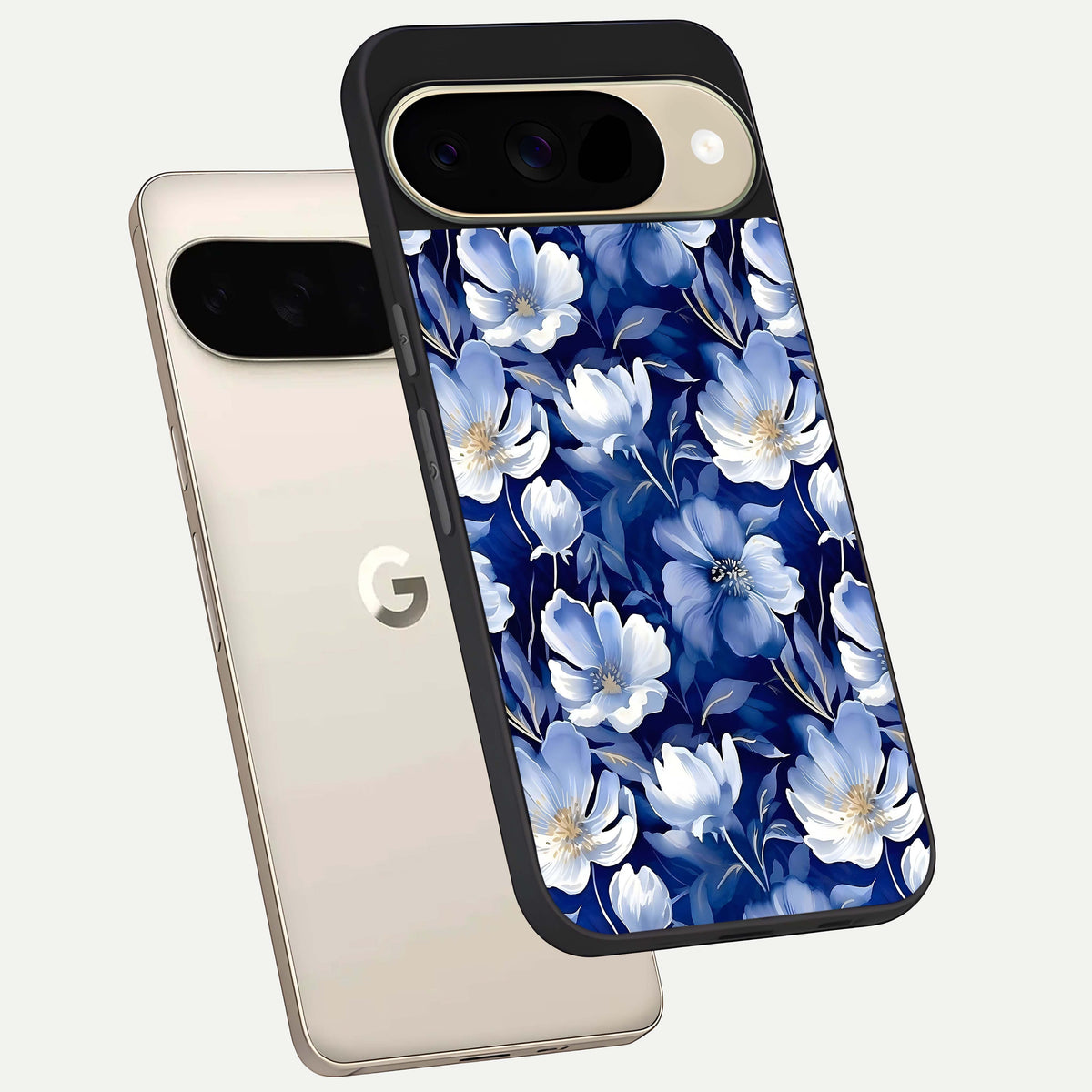  Cute Floral Patterns phone case For Google Pixel 9 showing premium glass back cover with detailed artwork