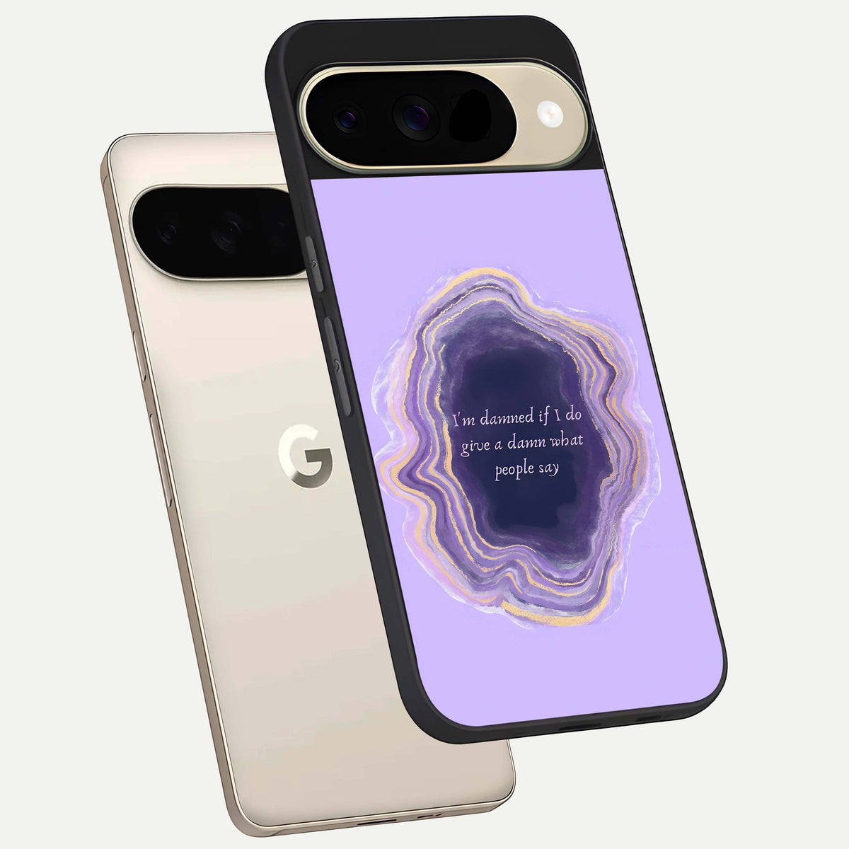  Damned People Quote phone case For Google Pixel 9 showing premium glass back cover with detailed artwork