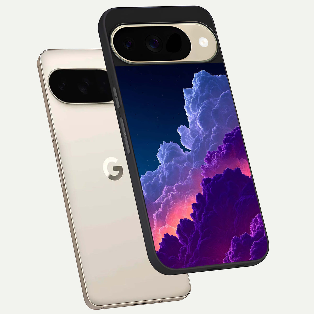  Dreamy Cloud Skies phone case For Google Pixel 9 showing premium glass back cover with detailed artwork