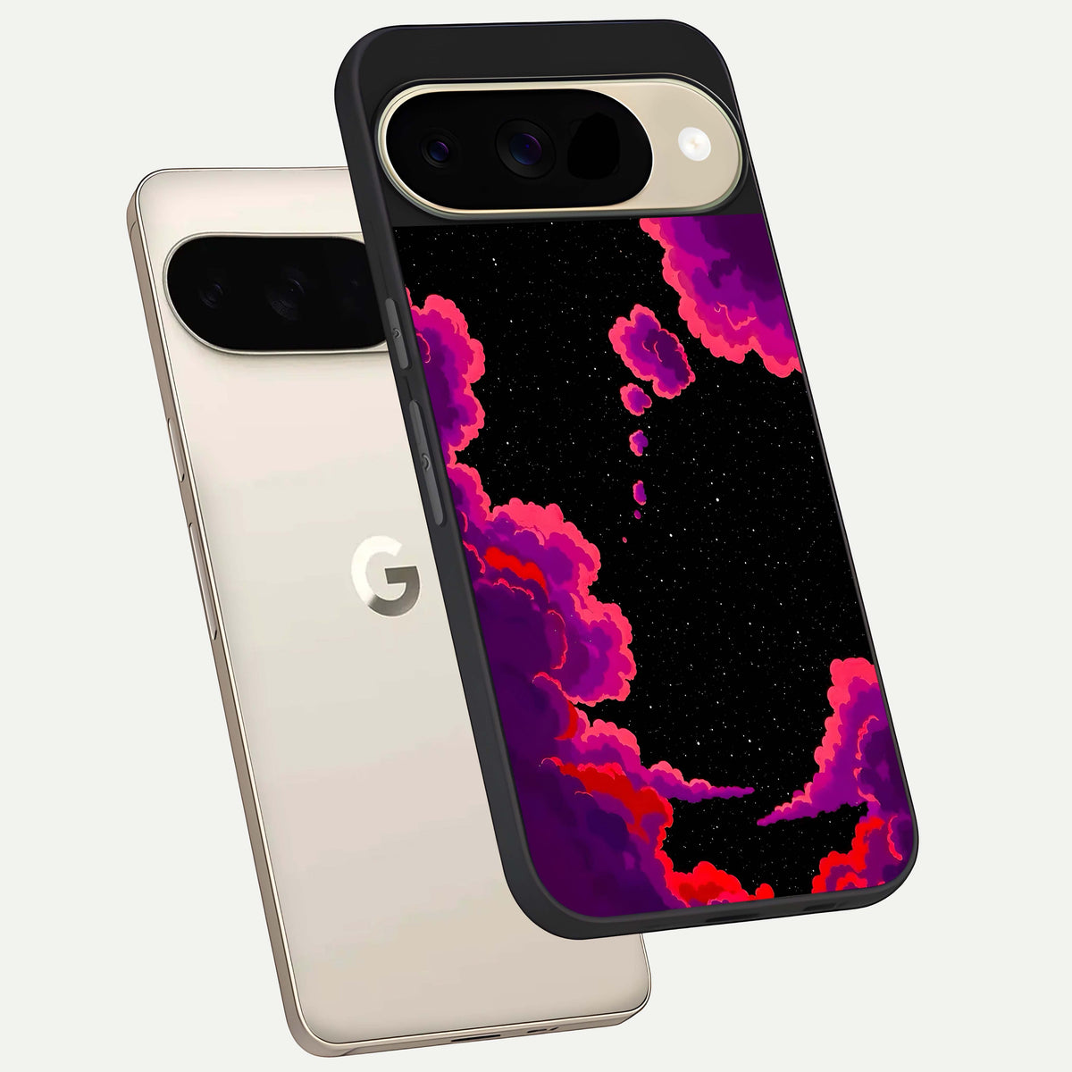  Galaxy Dream Frame phone case For Google Pixel 9 showing premium glass back cover with detailed artwork