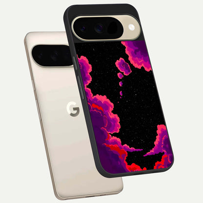  Galaxy Dream Frame phone case For Google Pixel 9 showing premium glass back cover with detailed artwork