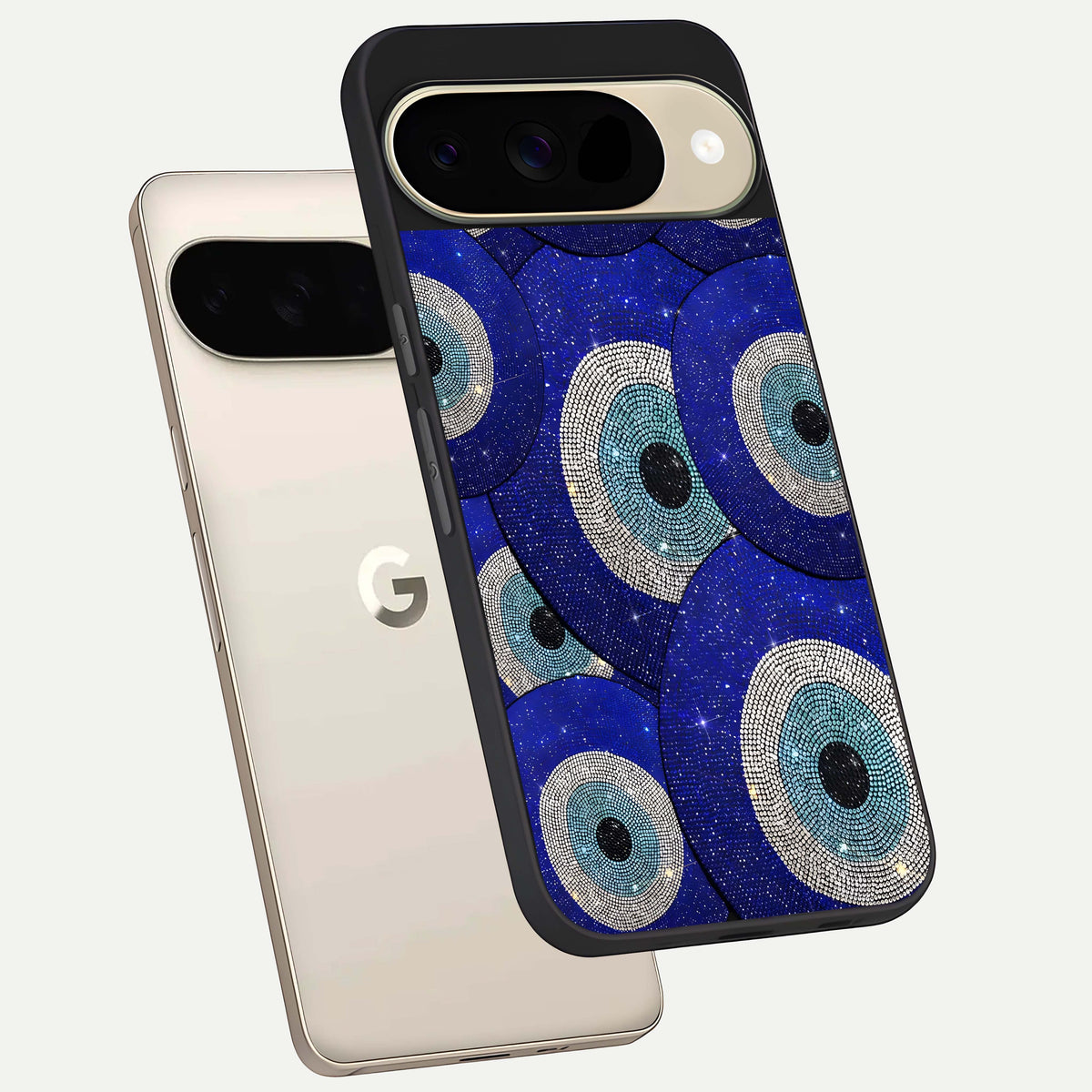  Galaxy Eye Flow phone case For Google Pixel 9 showing premium glass back cover with detailed artwork