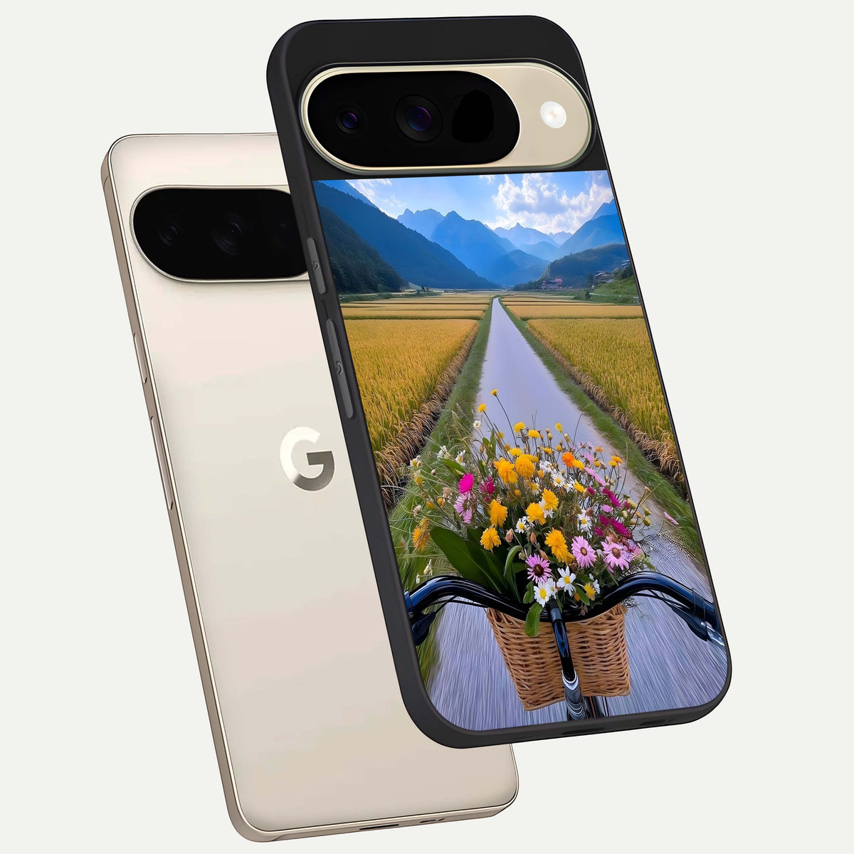  Golden Field Journey phone case For Google Pixel 9 showing premium glass back cover with detailed artwork