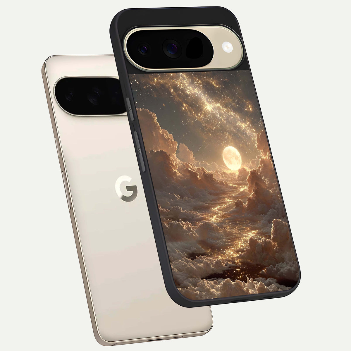  Golden Sky Dream phone case For Google Pixel 9 showing premium glass back cover with detailed artwork