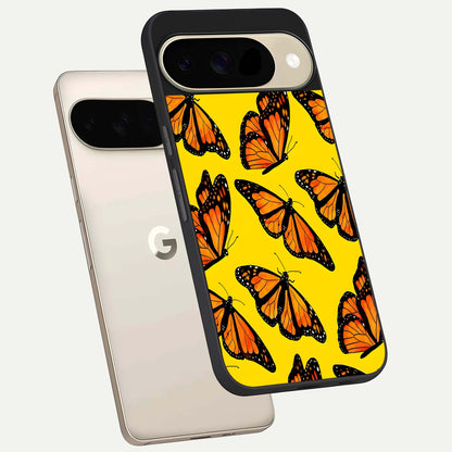  Golden Wing Flight phone case For Google Pixel 9 showing premium glass back cover with detailed artwork