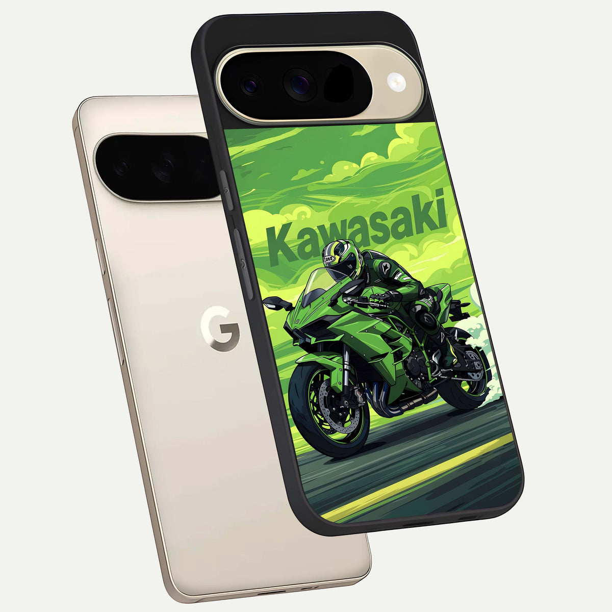  Greenery Sky phone case For Google Pixel 9 showing premium glass back cover with detailed artwork