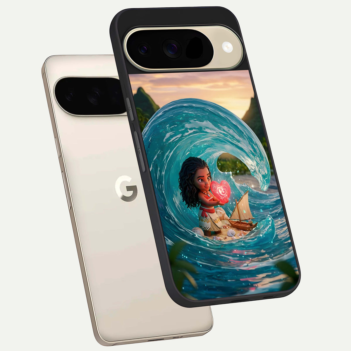  Heart of Ocean phone case For Google Pixel 9 showing premium glass back cover with detailed artwork