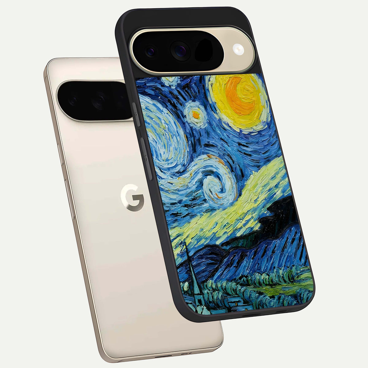  Inspired Van Gogh Art phone case For Google Pixel 9 showing premium glass back cover with detailed artwork