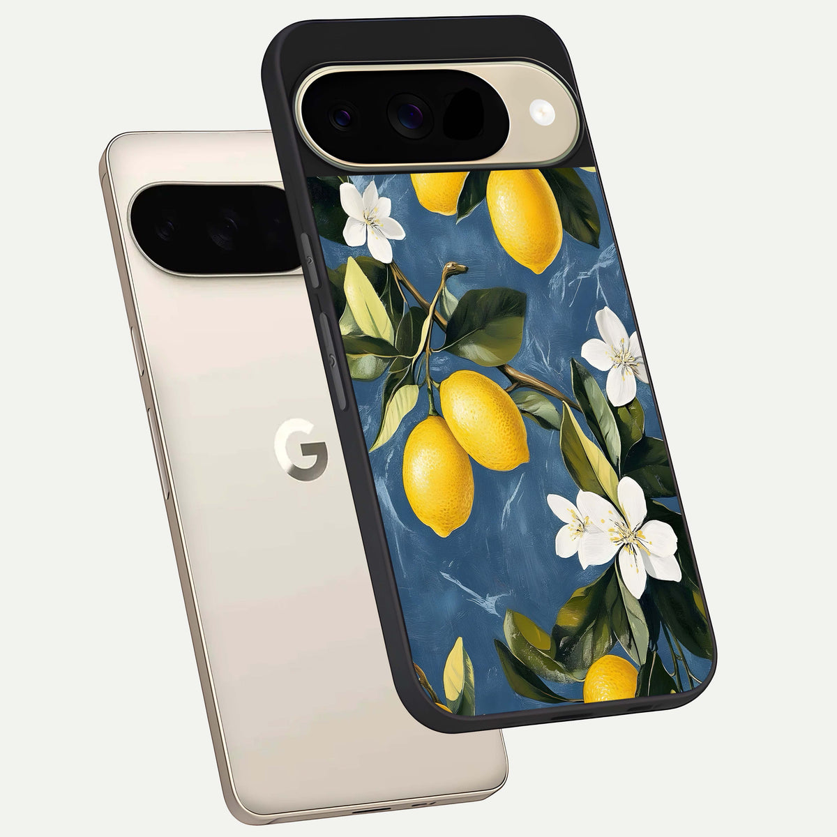  Lemon Dream Garden phone case For Google Pixel 9 showing premium glass back cover with detailed artwork