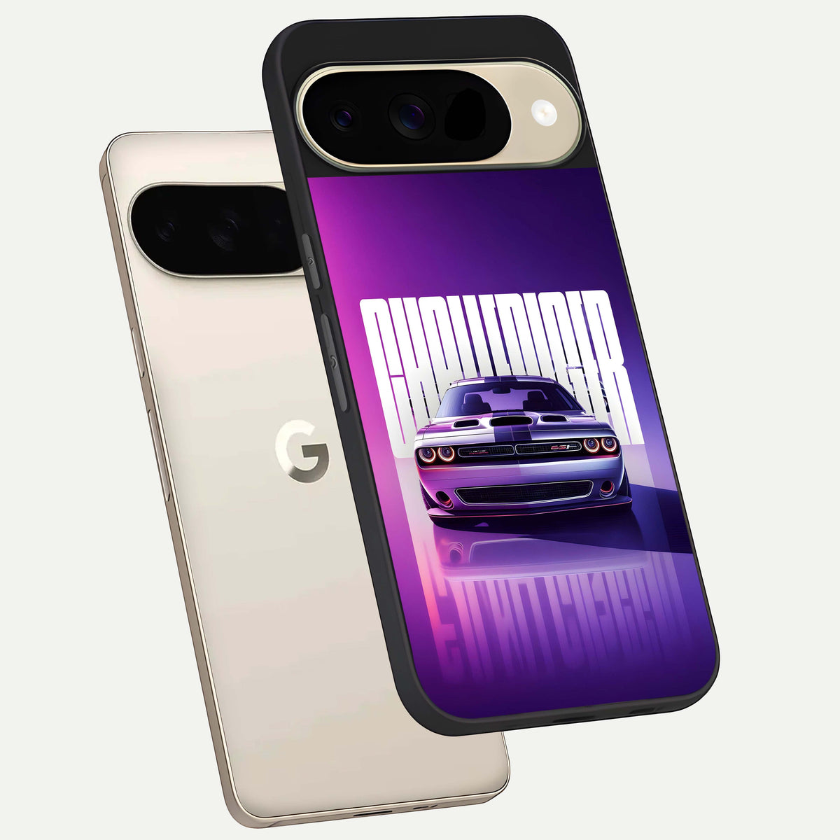  Midnight Muscle Ride phone case For Google Pixel 9 showing premium glass back cover with detailed artwork