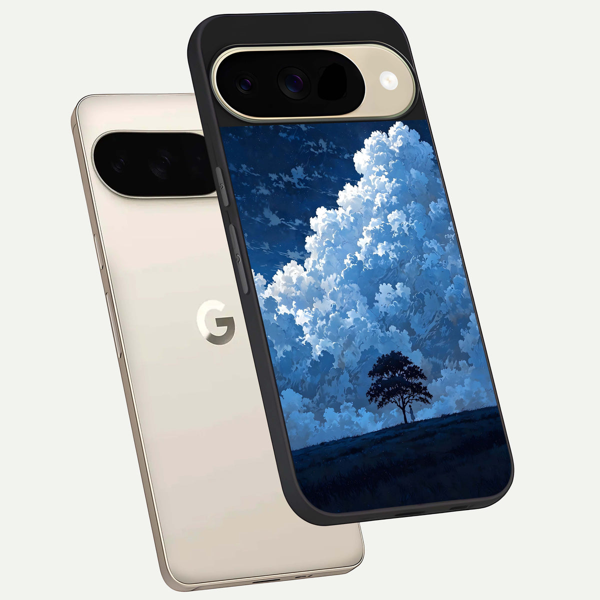  Midnight Sky Serenity phone case For Google Pixel 9 showing premium glass back cover with detailed artwork