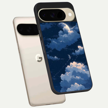  Moon Dream Haze phone case For Google Pixel 9 showing premium glass back cover with detailed artwork