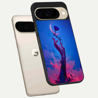  Mystic Hand phone case For Google Pixel 9 showing premium glass back cover with detailed artwork