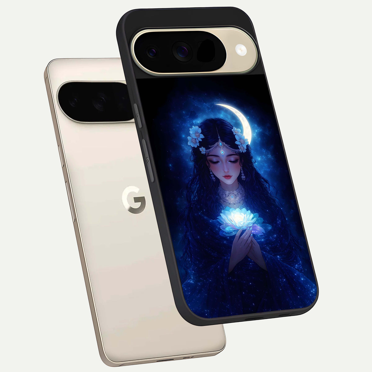  Mystic Moon Queen phone case For Google Pixel 9 showing premium glass back cover with detailed artwork