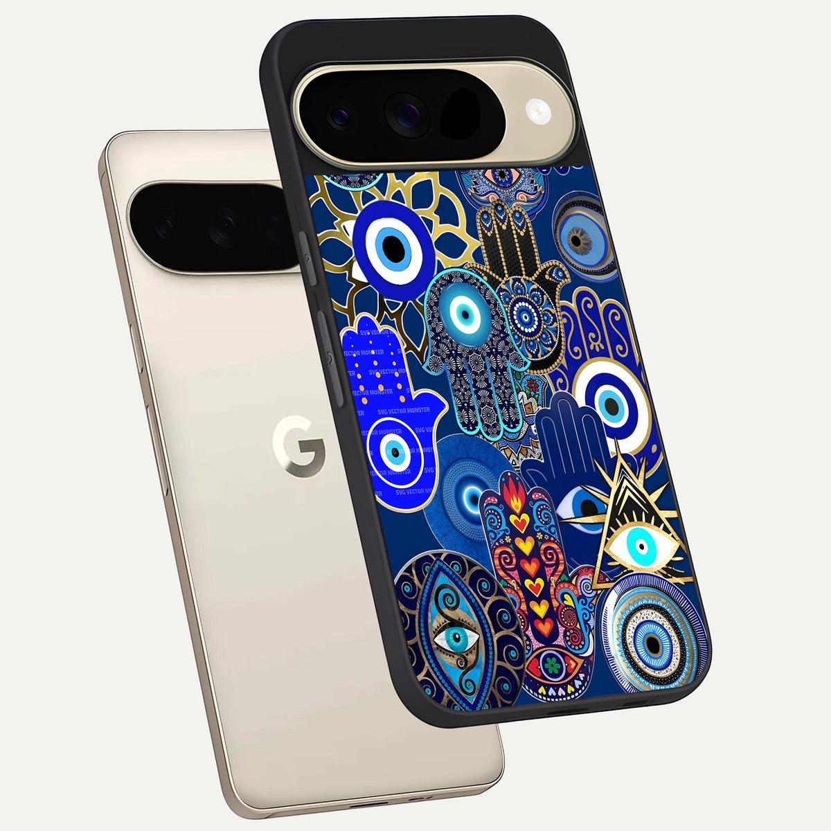  Mystic Palm Guard phone case For Google Pixel 9 showing premium glass back cover with detailed artwork