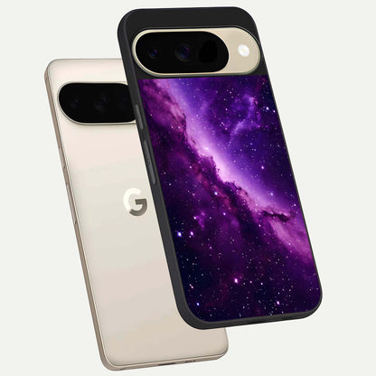  Purple Shade Sky phone case For Google Pixel 9 showing premium glass back cover with detailed artwork