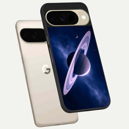  Saturn Ring Mystique phone case For Google Pixel 9 showing premium glass back cover with detailed artwork