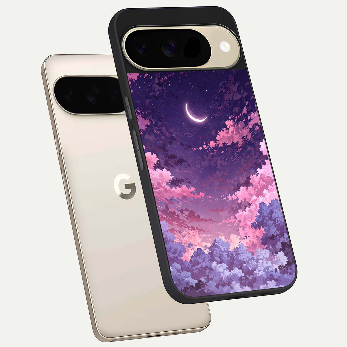  Sky Drift Clouds phone case For Google Pixel 9 showing premium glass back cover with detailed artwork