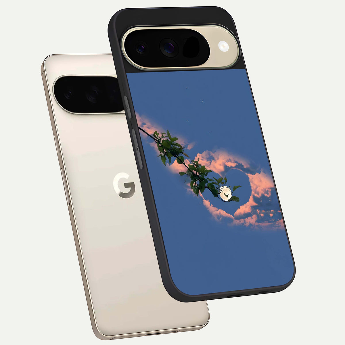  Sky Under Tree phone case For Google Pixel 9 showing premium glass back cover with detailed artwork