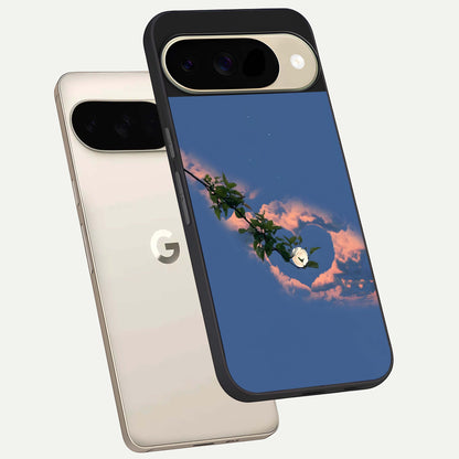  Sky Under Tree phone case For Google Pixel 9 showing premium glass back cover with detailed artwork