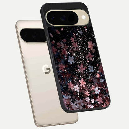  Starlit Flower Dreams phone case For Google Pixel 9 showing premium glass back cover with detailed artwork
