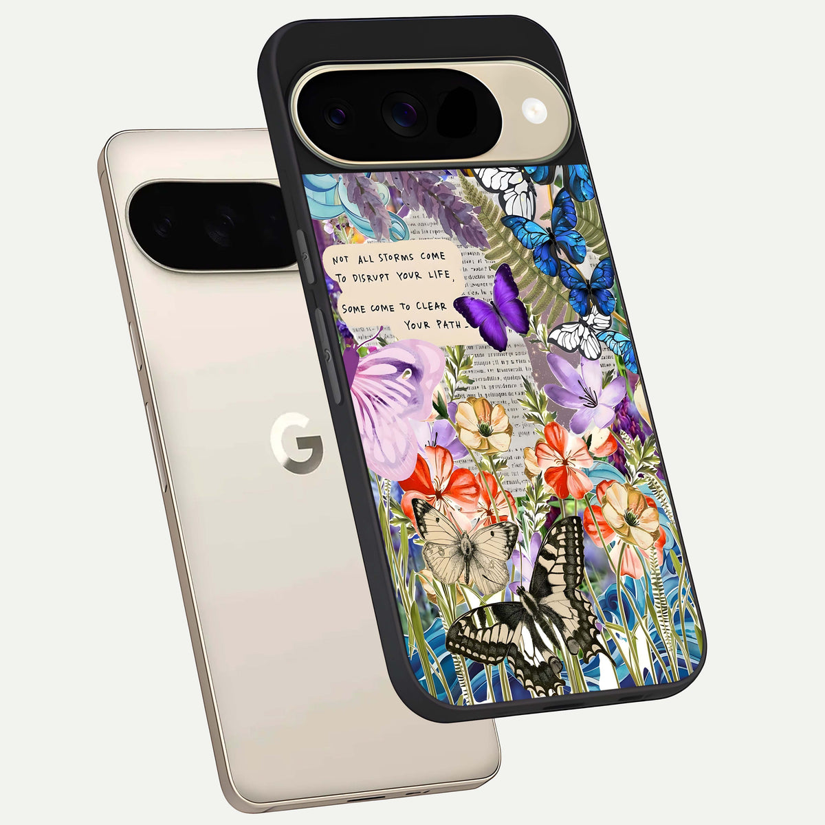  Storm Path Bloom phone case For Google Pixel 9 showing premium glass back cover with detailed artwork